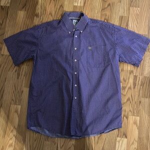 Cinch Purple and Tan Casual Button Down Shirt